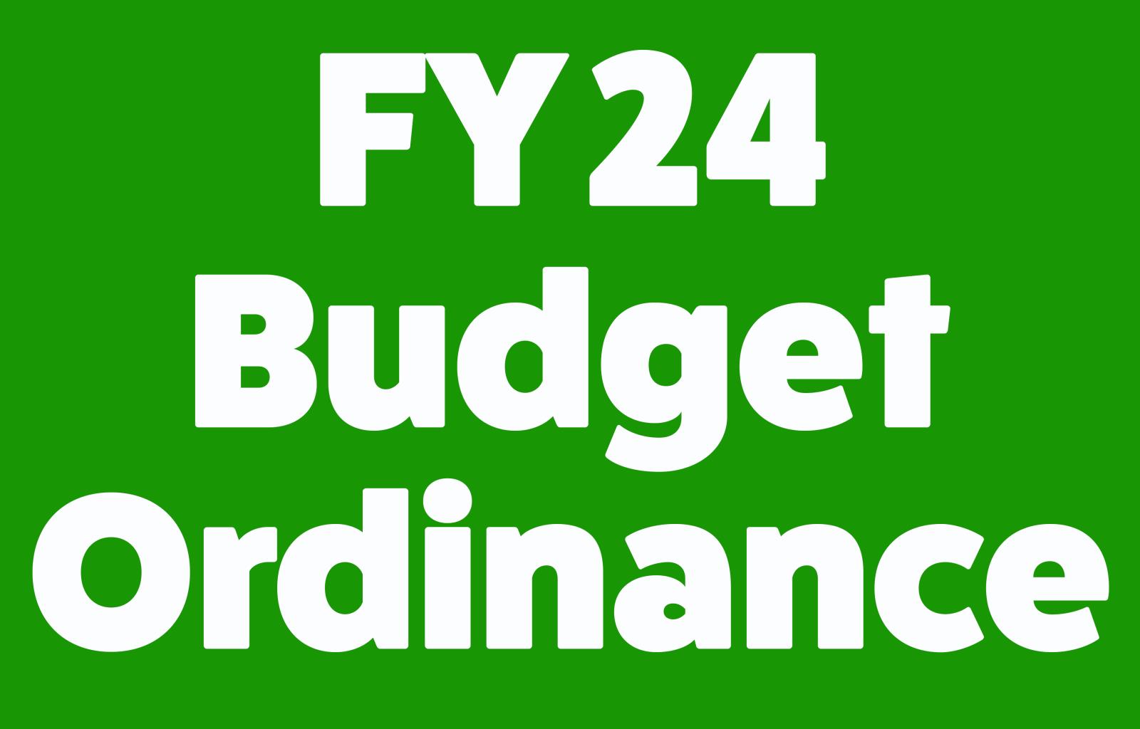 Budget Ordinance FY24