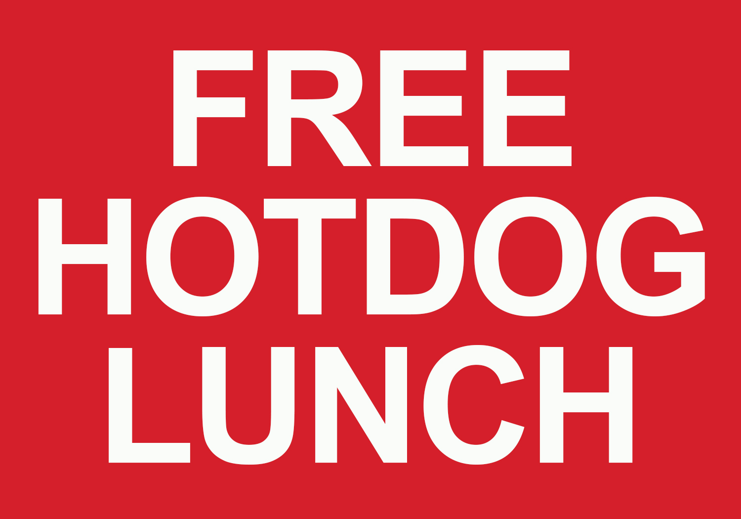 Free Hotdog Lunch Graphic