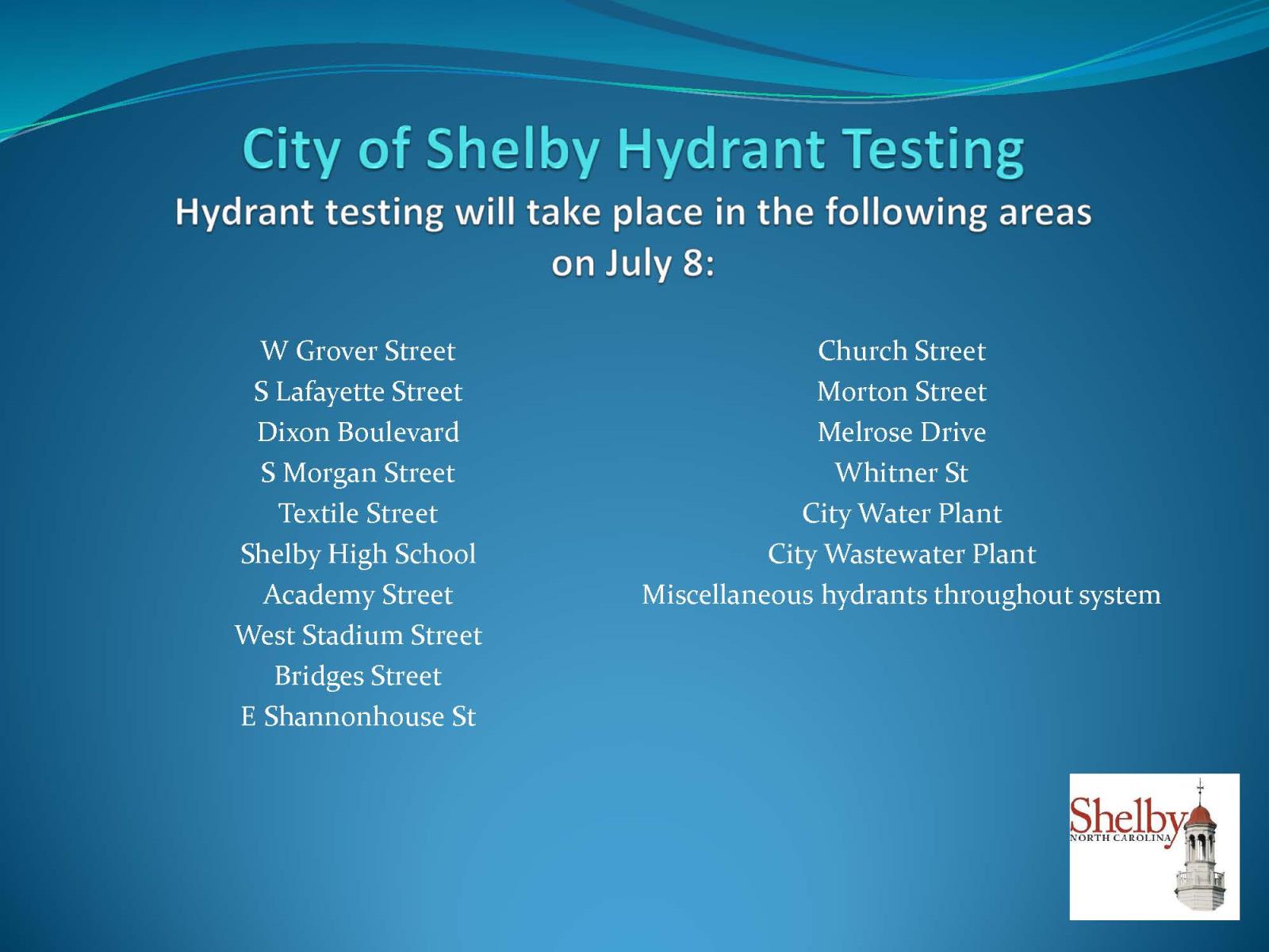 Hydrant Testing July 8