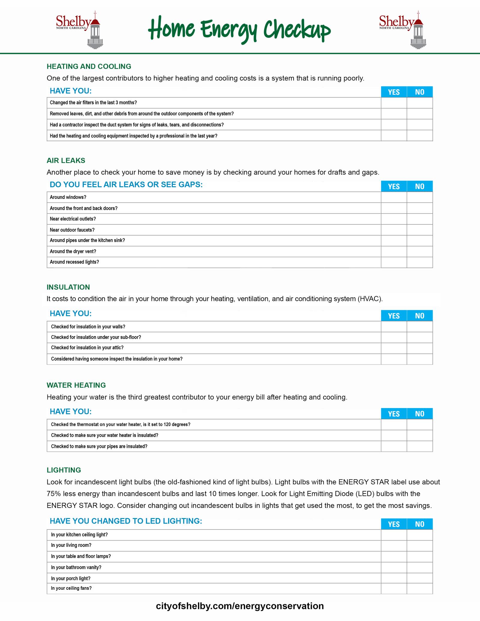 Home Energy Checkup Flyer (Front)